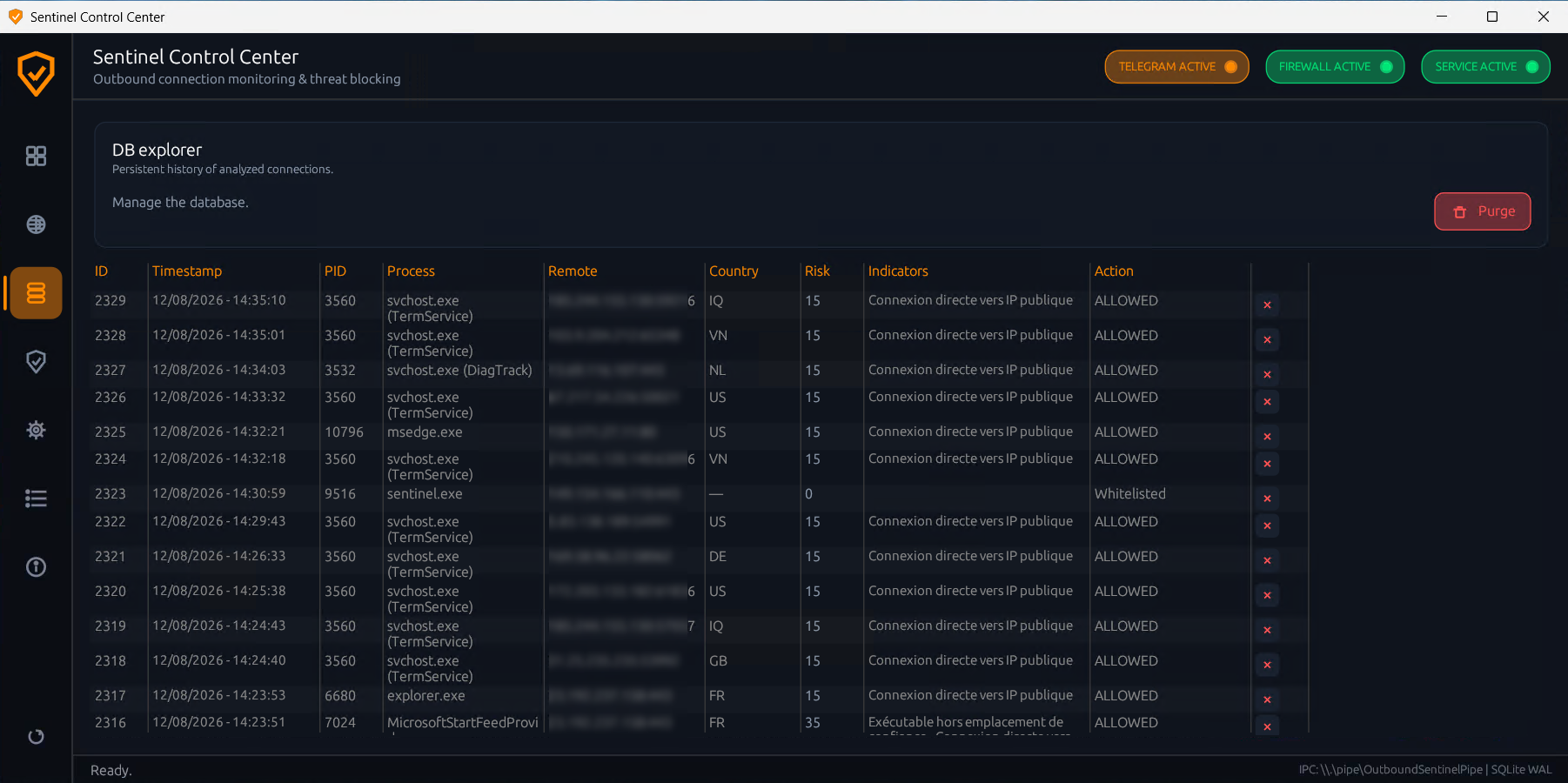 Sentinel — database explorer