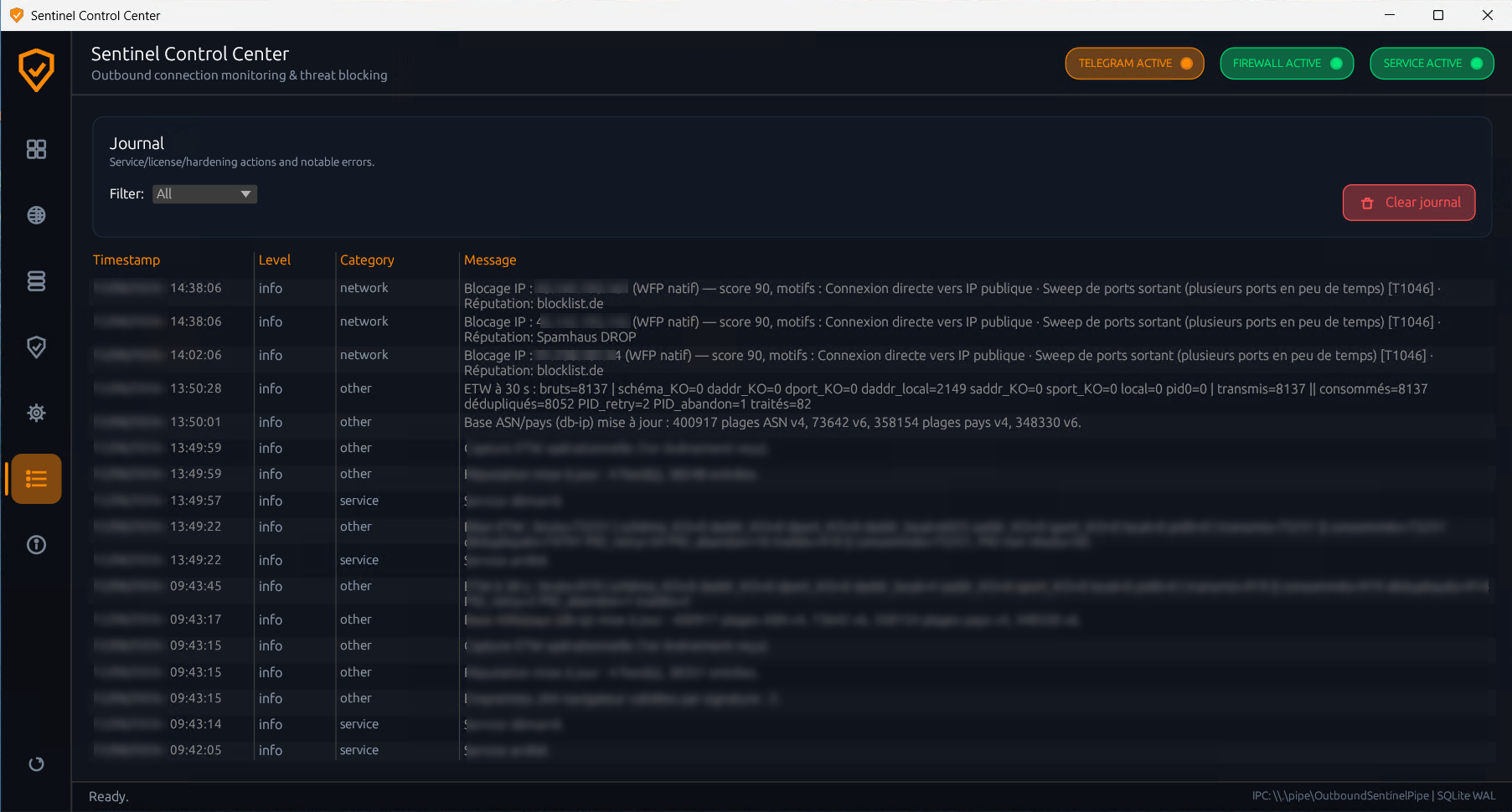 Sentinel — logs